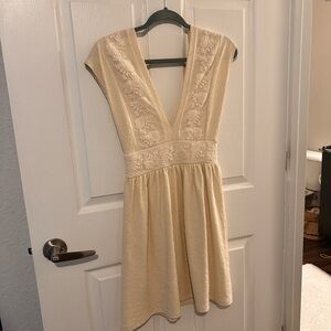 Boho cream embroidered Zara dress